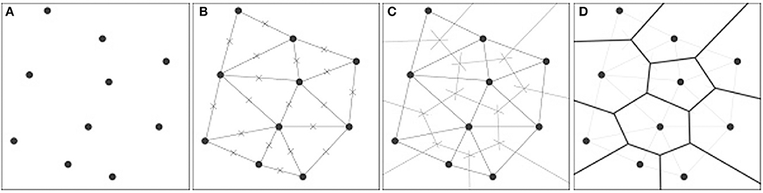 Construction of Voronoi diagrams<br>Source: [Giulia Andreucci](https://www.frontiersin.org/articles/10.3389/fbuil.2018.00078/full)